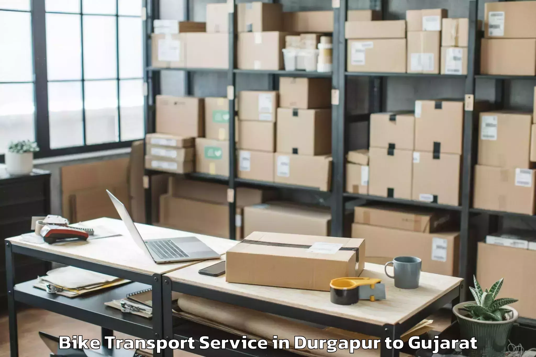 Professional Durgapur to Jetalsar Bike Transport